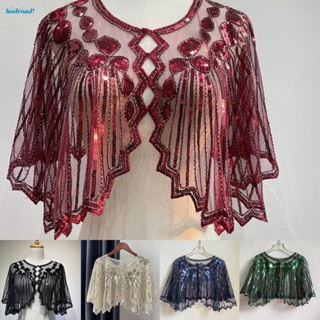 【HODRD】1920s Retro ShawlBoutique Beaded Sequin Flapper Deco Evening Party Cape【Fashion】