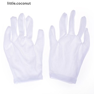 [little.coconut] ถุงมือผ้าฝ้าย สีขาว สไตล์ฮิปฮอป สําหรับปาร์ตี้ฮาโลวีน 1 คู่