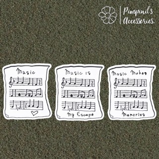 ʕ •ᴥ•ʔ ✿ พร้อมส่ง : เข็มกลัดเซ็ทโน๊ตเพลง | Music Sheet Enamel Brooch Pin Set.