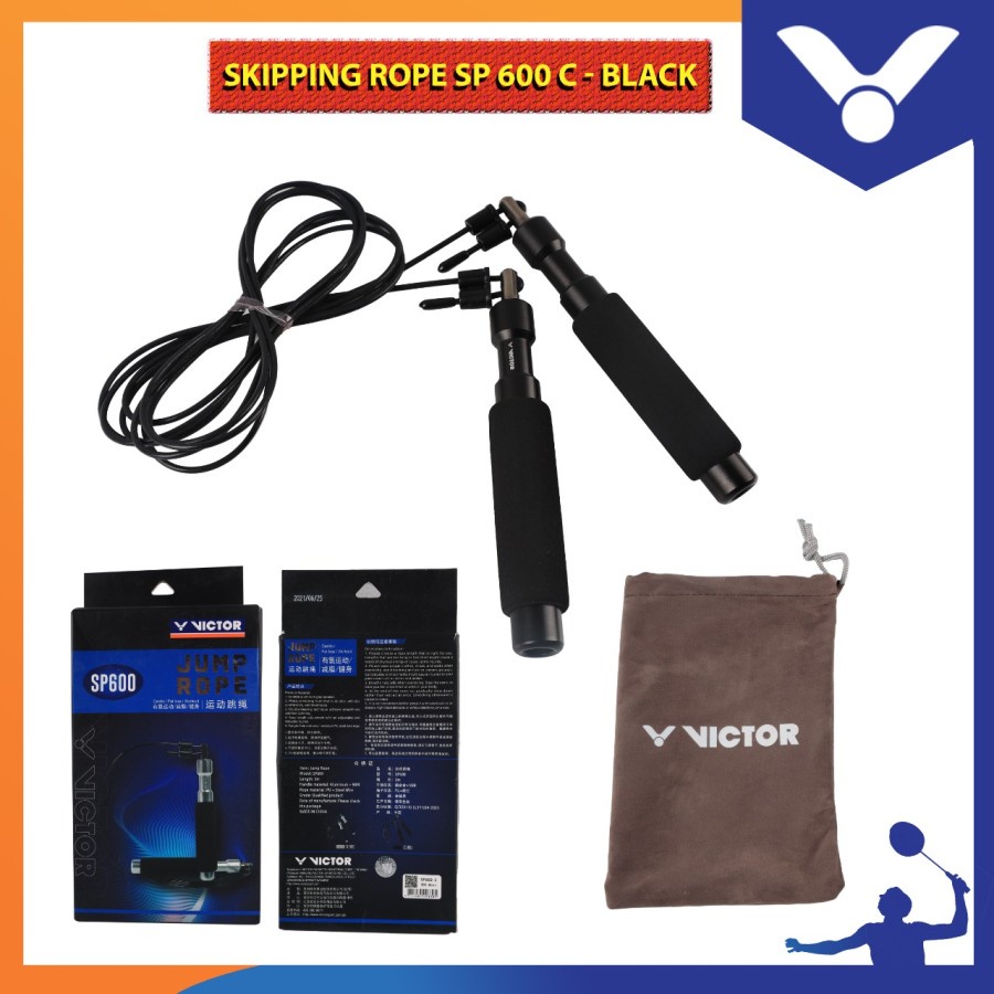 Victor เชือกกระโดด SP 600 C สีดํา/S Silver Original