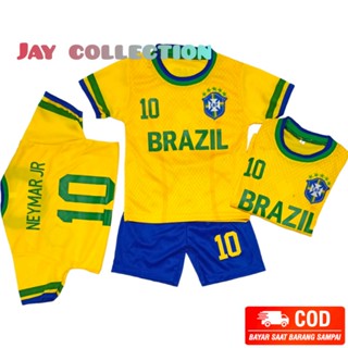 เสื้อกีฬาแขนสั้น ลายทีมชาติฟุตบอล Brazilian 6 เดือน 15 ปี ชุดทีมชาติบราซิล ล่าสุด สําหรับเด็กผู้ชาย ขายส่ง