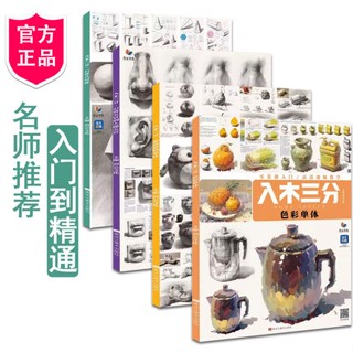 หนังสือสอนวาดรูป 入木三分 เซ็ต 4 เล่ม สอนวาดภาพเสมือนจริง ภาพวาดลายเส้น วาดเส้นด้วยดินสอ วาดภาพเหมือน กวดวิชาศิลปะ