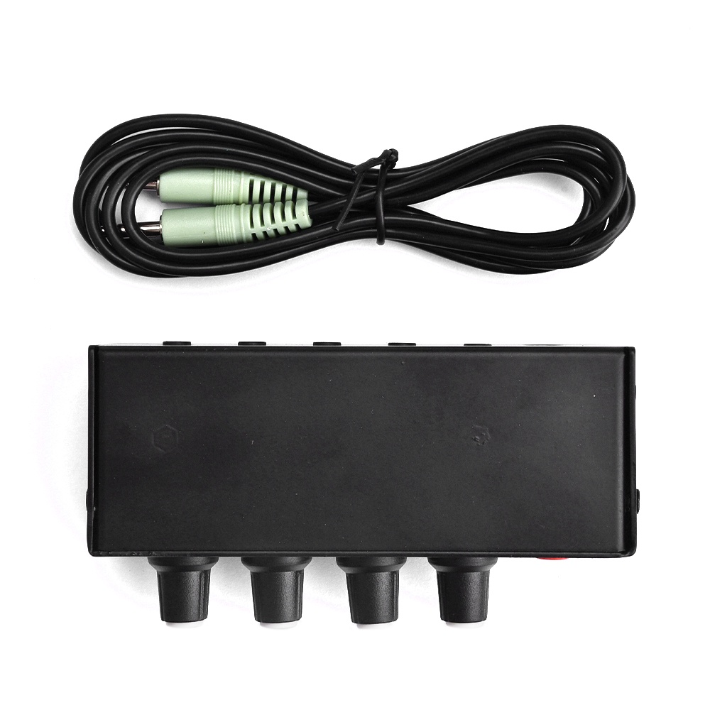 Pcbfun AU-401 DC 5V-12V เครื่องมิกเซอร์เสียงสเตอริโอ 4 อินพุต 1 เอาท์พุต บอร์ดควบคุมแยกส่วน เครื่องขยายเสียง ผสมหูฟัง DIY