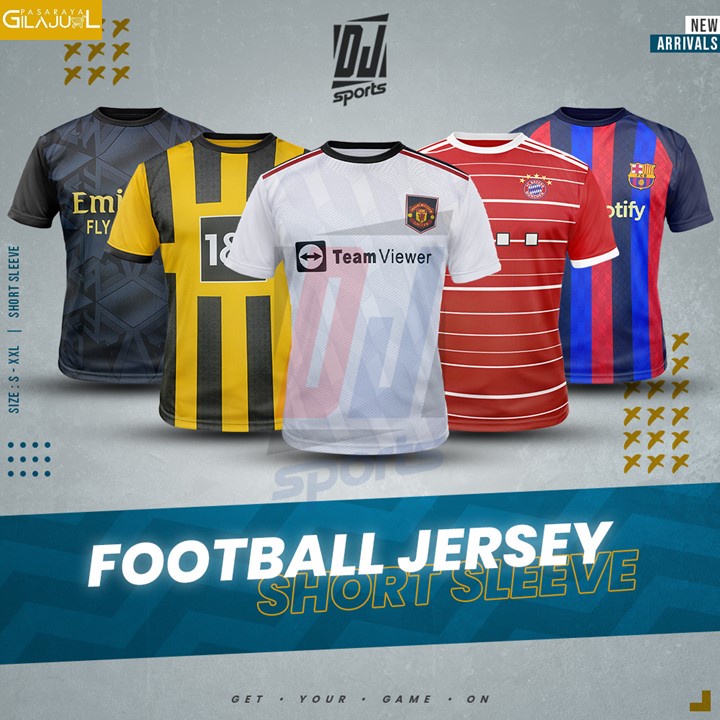 เสื้อยืดเสื้อฟุตบอลแขนสั้นผู้ใหญ่ Dj_Sport / Size: S-2XL