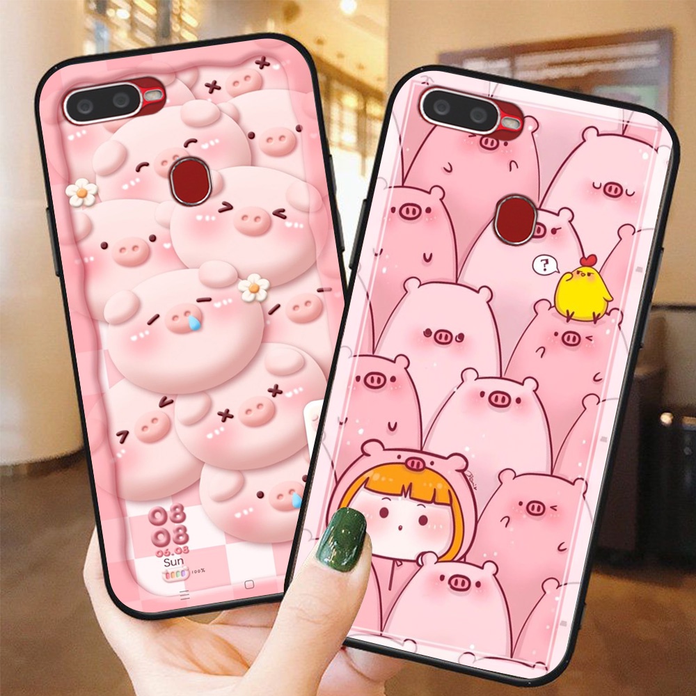 เคสโทรศัพท์สําหรับ oppo a5S / oppo A7 / oppo A9 / oppo A12 เต็มไปด้วยหมีตลก หมู ฉลาม