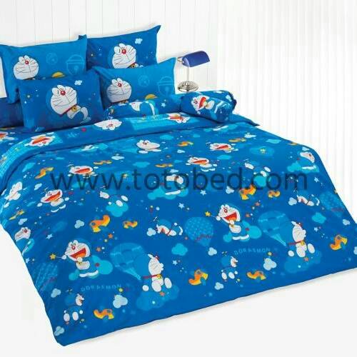 ชุดเครื่องนอนโตโต้ ลายโดเรม่อน โดราเอม่อน สีฟ้า ผ้าปูที่นอน ผ้าห่มTOTOลายลิขสิทธิ์ ขนาด 3.5,5,6 ฟุตD