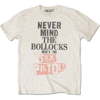 เสื้อยืดผ้าฝ้ายพิมพ์ลายแฟชั่น Sex Pistols Never Mind. เสื้อยืด สีเบจ