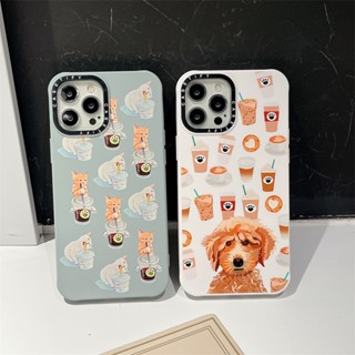 พร้อมส่ง CASETiFY 【coffee cat coffee dog】เคสโทรศัพท์มือถือซิลิโคน TPU แบบนิ่ม กันกระแทก สําหรับ iPhone 14 Pro MAX 14 Plus 13 12 11 Pro MAX