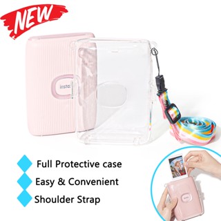 เคสแข็ง แบบใส พร้อมสายคล้องไหล่ สําหรับเครื่องพิมพ์ Instax Mini Link 2