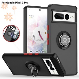 เคสซิลิโคน PC แข็ง โปร่งแสง กันกระแทก พร้อมแหวนแม่เหล็ก สําหรับ Google Pixel 7 Pro Pixel7 Pixel7 Pro