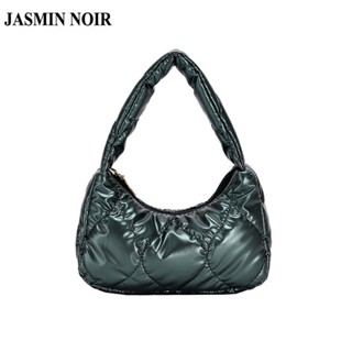 Jasmin NOIR กระเป๋าถือ กระเป๋าสะพายไหล่ สะพายข้าง หนัง PU ลายดวงจันทร์ เรียบง่าย สําหรับสตรี