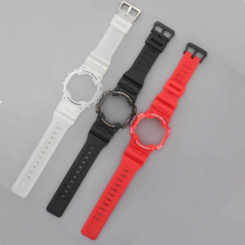 ชุดซิลิโคนสายยางขอบ + เคส + เครื่องมือสําหรับ AQ-S800 AQS810 AQ-S810W นาฬิกา Border อุปกรณ์เสริม Band