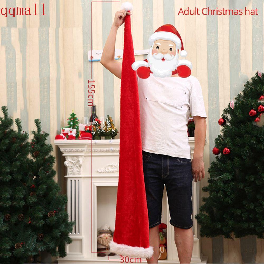 Qqmall หมวกบีนนี่น่ารัก สีแดง ของขวัญคริสต์มาส ฤดูหนาว ตกแต่งปาร์ตี้ปีใหม่ สําหรับผู้หญิง