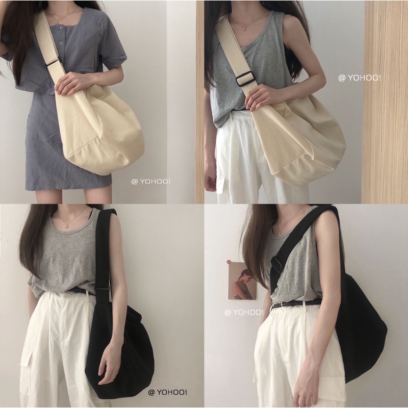 Coopershop | Muji Bag #พร้อมส่ง กระเป๋าสะพายข้าง ผ้าแคนวาส