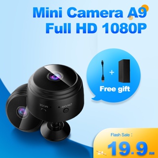 A9 กล้องเว็บแคม กล้องวงจรปิดไร้สาย wifi 1080p HD มองเห็นที่มืด ขนาดเล็ก พร้อมเสียง สําหรับบ้าน