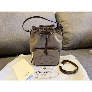 PRADA Bucket Canvas bag สีน้ำตาล