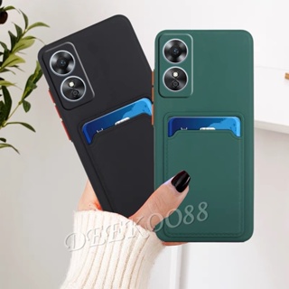 ใหม่ เคสโทรศัพท์มือถือ TPU แบบนิ่ม พร้อมช่องใส่บัตร สีดํา สําหรับ OPPO A58 A78 A98 Reno10 Pro Plus Pro+ 5G 4G Reno 10 10Pro Reno10Pro+ 2023 A58