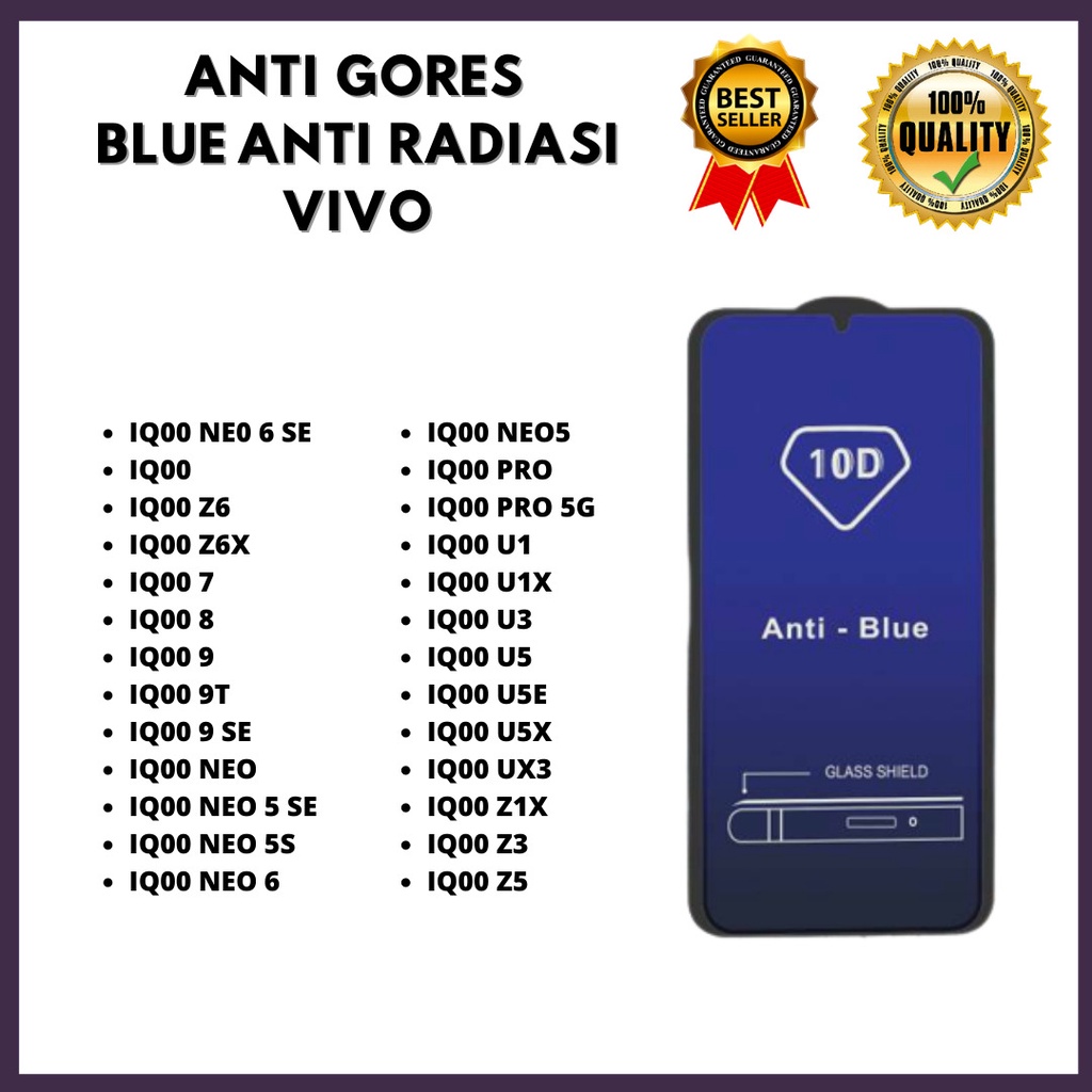 TEMPERED GLASS ANTI RADIATION VIVO IQ00NE0 6SE-IQ00-IQ00Z6X-IQ007-IQ008-IQ009-IQ00 9T-IQ00 9SE-IQ00 