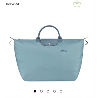 พร้อมส่ง แท้ 💯% New Longchamp LE PLIAGE GREEN Made with recycled fabric Travel bag L - Orage กระเป๋าเดินทาง Size L สีฟ้า