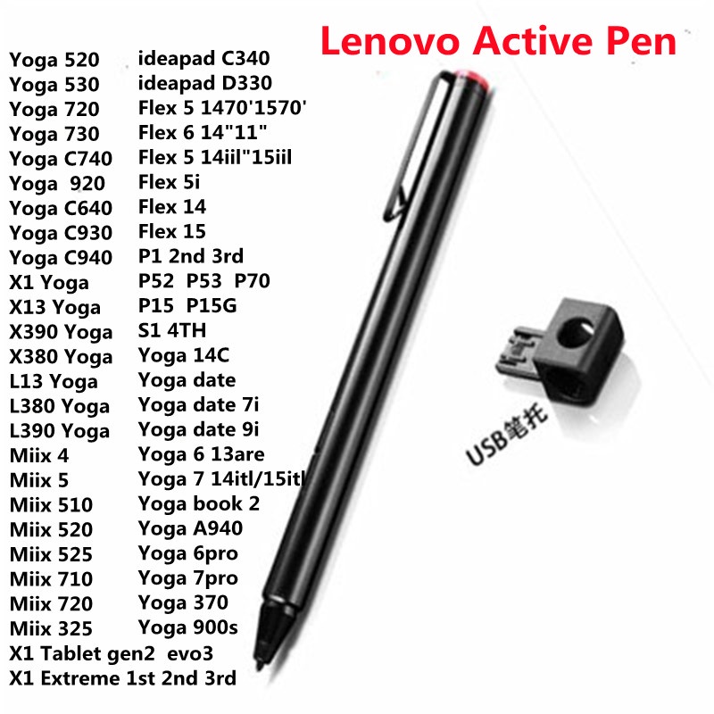 2048 Touch Stylus Pen for Lenovo Thinkpad Yoga460/260/520/530/720/900s MIIX 4/5 MIIX 510/700/710/720 Flex 15 Active Pen