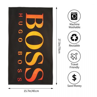 Hugo Boss ผ้าขนหนู ทรงสี่เหลี่ยม ดูดซับน้ํา 70x40 ซม. สําหรับเล่นกีฬา โยคะ ฟิตเนส วิ่ง กลางแจ้ง