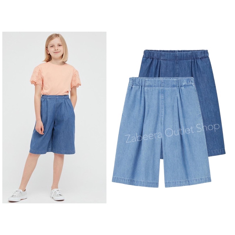 พร้อมส่ง กางเกงขาสั้นเด็กหญิง UNIQlO ทรงขากว้าง (ตัดป้าย) Size 2-13ปี