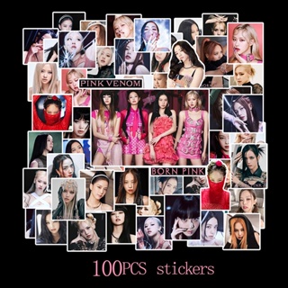 100 ชิ้น / เซต BLACKPINK สติกเกอร์ BORN PINK สติกเกอร์ภาพไดอารี่ กระเป๋าเดินทาง สติกเกอร์