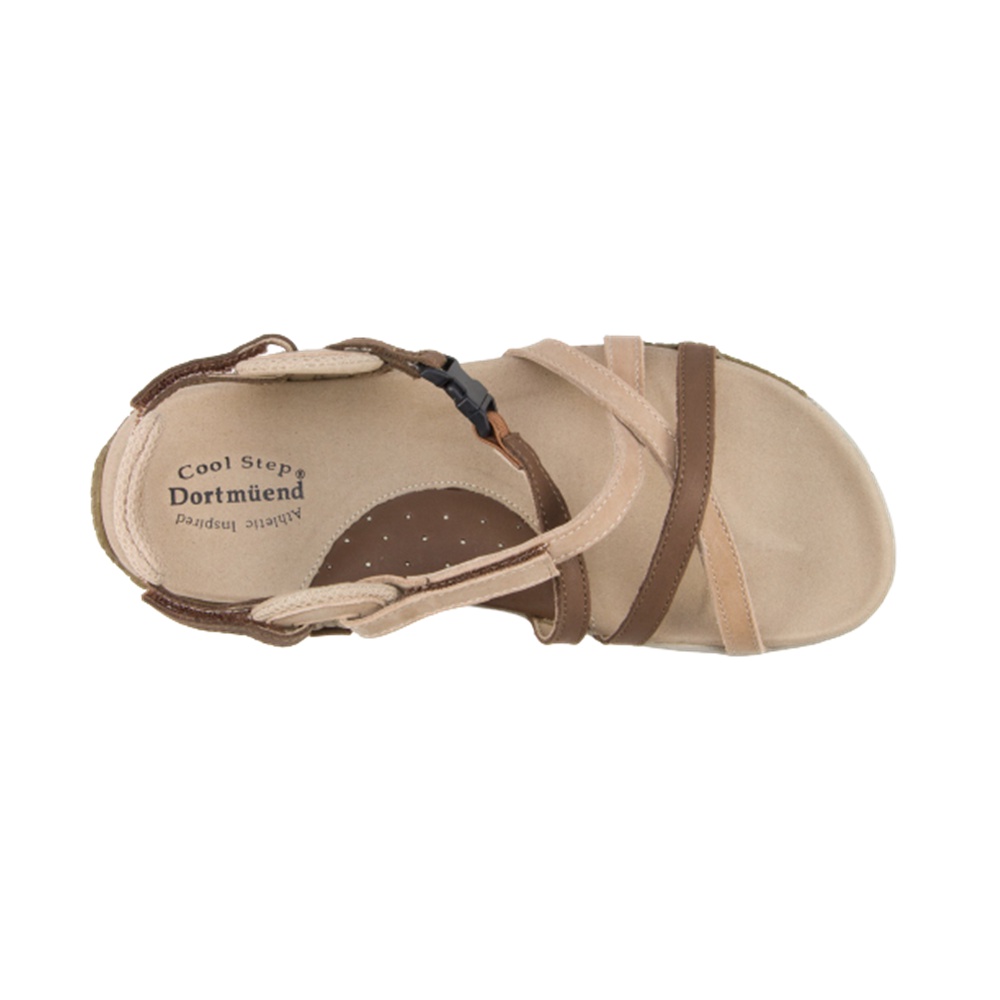 Dortmuend JF702 077-000 Taupe "Flats & Comfort" รองเท้าส้นเตี้ยเพื่อสุขภาพ เท้าแบน อุ้งเท้าสูง