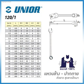 UNIOR 120/1 แหวนข้างปากตาย ตัวยาว ชุบขาวปัดเงา 3.2mm. - 20mm.