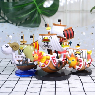 โมเดลฟิกเกอร์ One Piece Pirate Ship Going Merry Thousand Sunny Boat PVC ขนาดมินิ ของเล่นสําหรับตกแต่งบ้าน รถยนต์