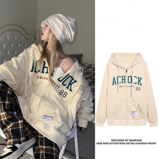 Lulu 🎈พร้อมส่ง🎈เสื้อกันหนาว ACHOCK โอเวอร์ไซส์ สกรีนลายด้านหน้าเเละเเขน เนื้อผ้าสำลี ผ้านุ่มมากๆ AC88