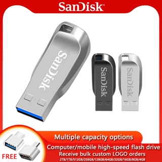 Sandisk แฟลชไดรฟ์โลหะ 4GB 8GB 16GB 32GB 64GB 128GB 256GB 512GB 1TB 2TB USB3.0 สําหรับสํานักงาน