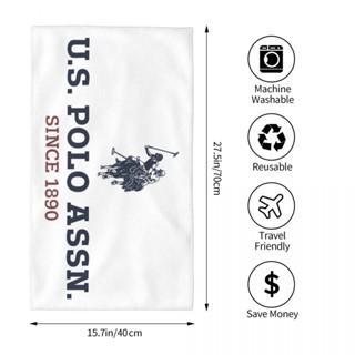 Us Polo Assn (4) ผ้าขนหนู ทรงสี่เหลี่ยม ขนาด 70x40 ซม. สําหรับออกกําลังกาย โยคะ วิ่ง กลางแจ้ง