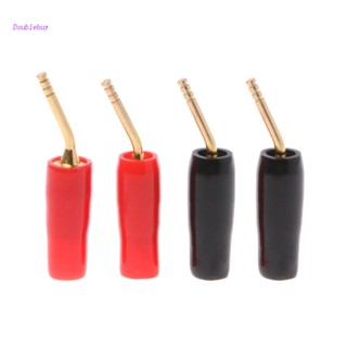 Doublebuy 4 Pcs Wire Pin Terminal Plug Banana Plugs Speaker Screw Lock Cable Connectors