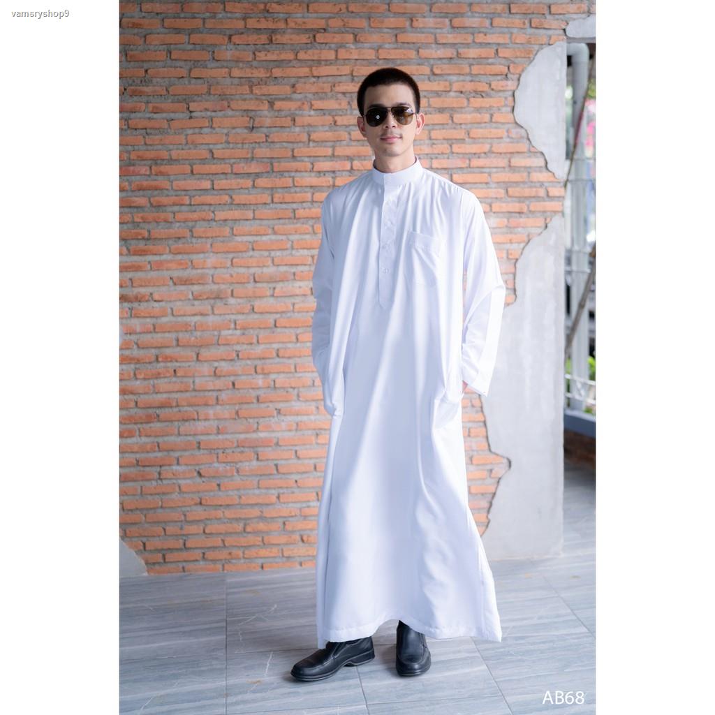 จัดส่งจากกรุงเทพฯ ส่งตรงจุดชุดโต๊ปแขนยาวสีขาว Thawb ชุดเดรสชาย ชุดเดรสยาว ชุดเดรสออกงาน ชุดมุสลิมชาย ชุดโต๊ปอิสลาม เสื้อ