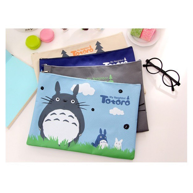 Pf04 Kokoro My Neightbor แบบพกพา A4 แฟ้มกระเป๋าเก็บกระเป๋าหนังสือเครื่องเขียนเครื่องมือเครื่องสําอาง
