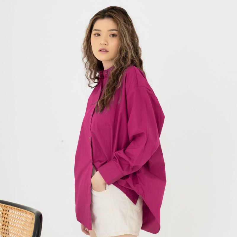 KATUN KEMEJA Sugi Label - VENTY SHIRT เสื้อเชิ้ตผ้าฝ้าย Poplin ขนาดใหญ่