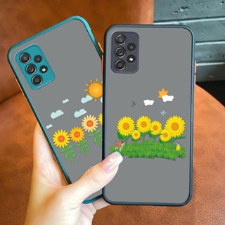 เคสโทรศัพท์มือถือ ผิวด้าน ลายดอกทานตะวันน่ารัก สําหรับ Samsung A72 A71 A70 A52 A51 A50 A42 A32 A31 A30 A22 A21S A12 A10 5G