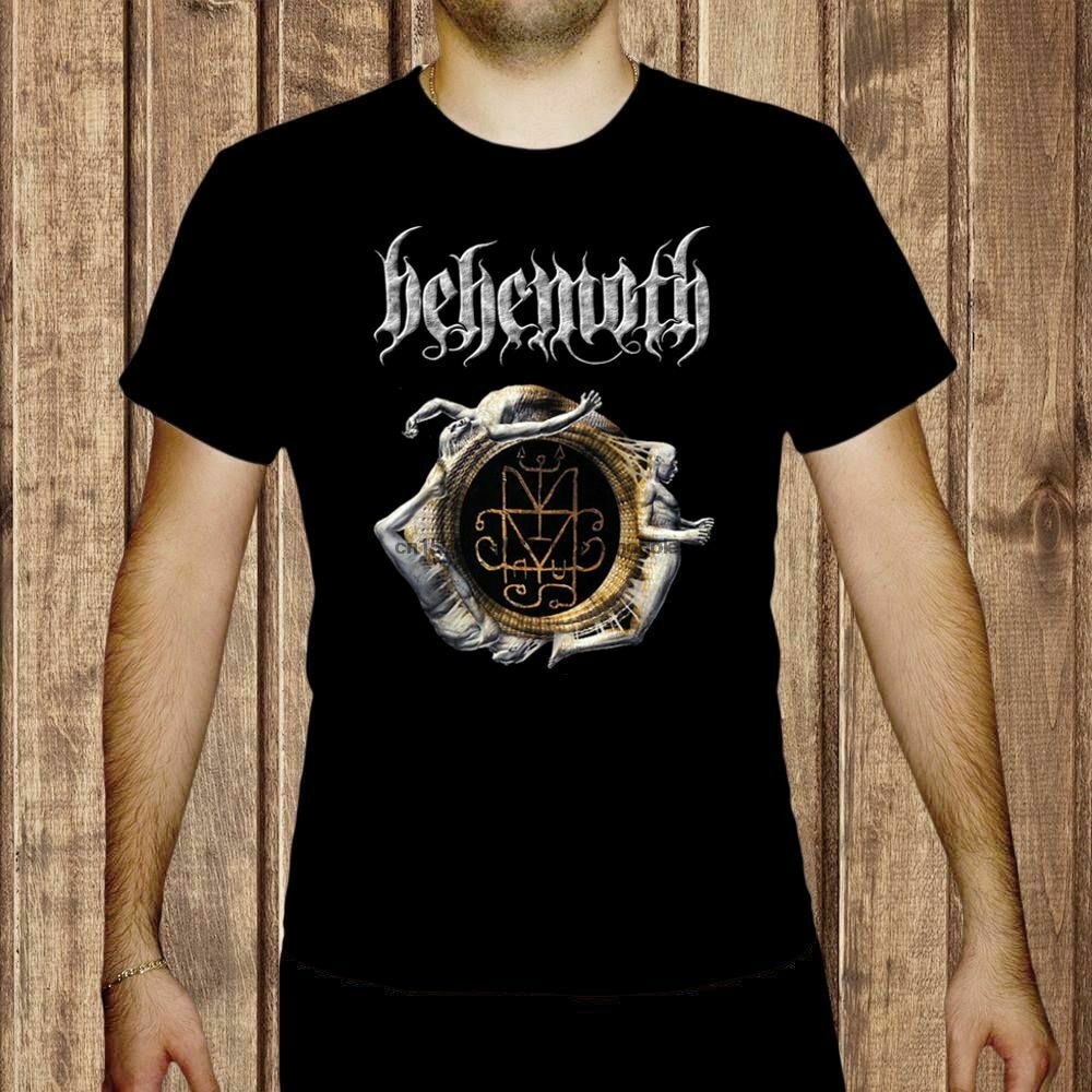 Behemoth Model-01 ผู้ชายสีดําเสื้อยืด Band Music เสื้อผ้า Behemoth Tshirt Mens