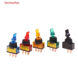 [Smileofen] ใหม่ สวิตช์สลับ 12V LED 3-Pin 10A 3-Pin ASW-14D ด้ามจับสั้น พร้อมไฟ LED