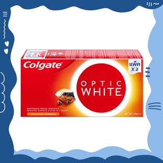🚨 ยาสีฟันคอลเกต (ขนาด100กรัม แพ็คคู่) อ๊อฟติค ไวท์ โวลคานิคมิเนอรัล ยาสีฟันฟันขาว ฟันขาว ยาสีฟัน ลดสีฟันเหลือง ฟันสะอาด