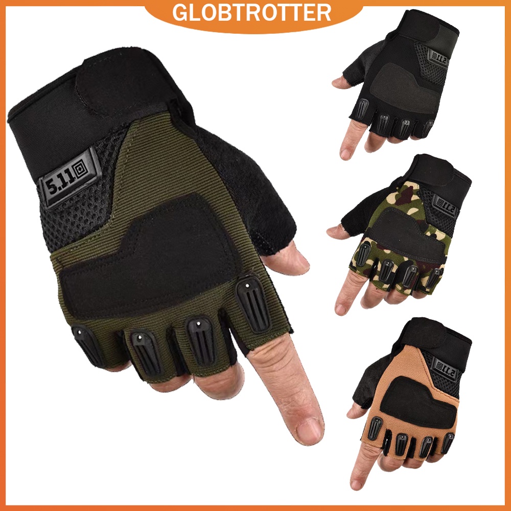 Globetrotter ถุงมือขี่จักรยาน แบบครึ่งนิ้ว ระบายอากาศ กันกระแทก กันลื่น สําหรับผู้ชาย