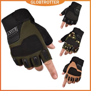 Globetrotter COD【สินค้าเฉพาะจุด】ถุงมือขี่จักรยาน แบบครึ่งนิ้ว ระบายอากาศ กันกระแทก กันลื่น สําหรับผู้ชาย