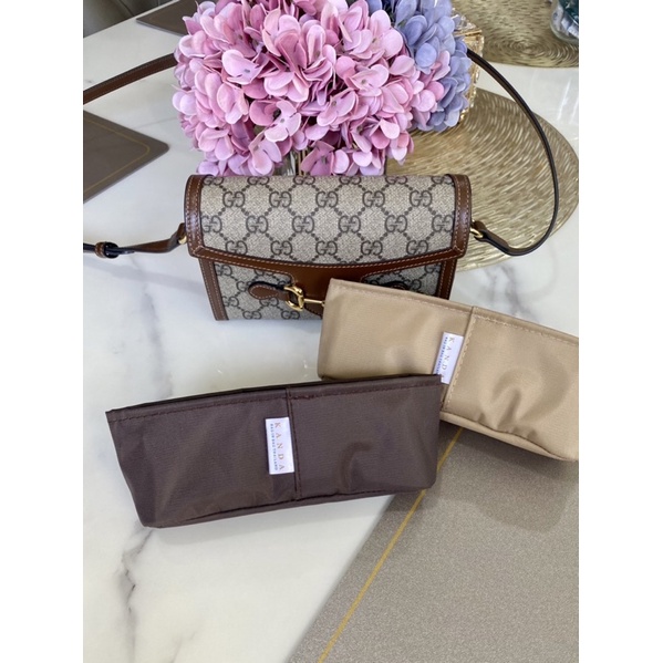 ที่จัดระเบียบ horsebit mini ทรงกล่อง แบรนด์ kanda bag in bag ที่จัดทรง ที่จัดกระเป๋า ที่กันเลอะ bag organizer