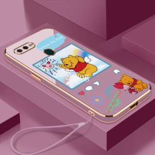 เคสโทรศัพท์มือถือนิ่ม ขอบตรง บางพิเศษ กันกระแทก พร้อมสายคล้อง สําหรับ OPPO A5S A7 A12 OPPO F9 F9 Pro A7X