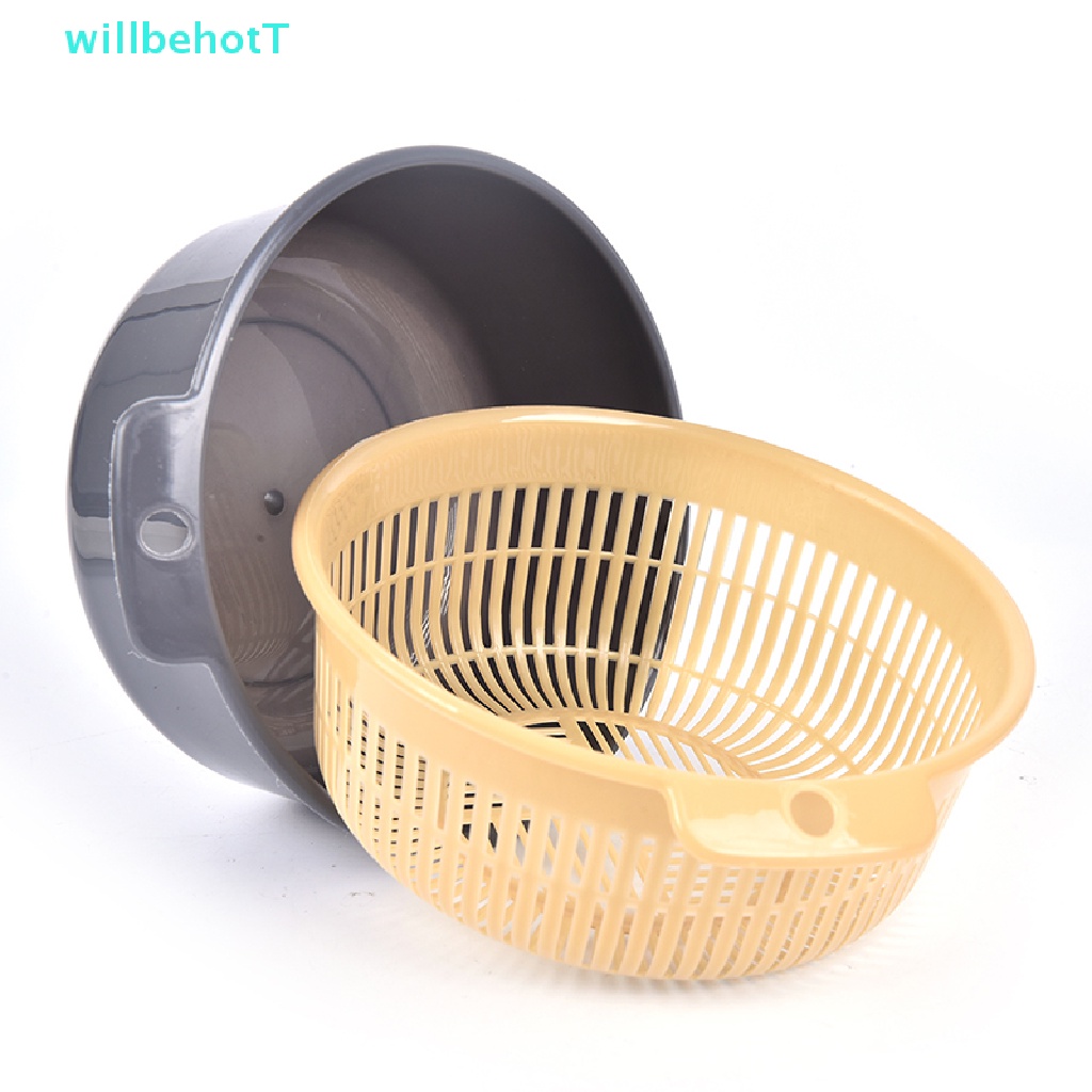 [WillbehotT] ตะกร้าล้างผัก ผลไม้ แบบสองชั้น ถอดออกได้ แบบพกพา [ใหม่] - รูปที่ 2