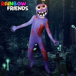 ชุดจั๊มสูทคอสเพลย์ Roblox Rainbow Friends สีสันสดใส สําหรับเด็ก เหมาะกับวันฮาโลวีน