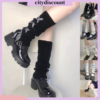 &lt;Citydiscount&gt; รองเท้าบูท ผ้าถัก ให้ความอบอุ่น สไตล์ญี่ปุ่น สําหรับผู้หญิง ใส่เล่นโยคะ 1 คู่