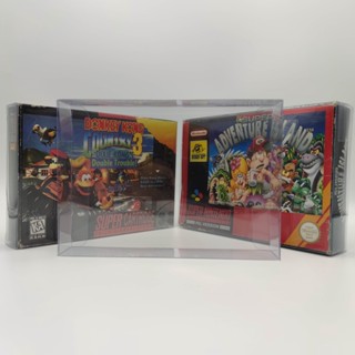 SNES [US] [PAL] กล่องใสสวมกันรอยเก็บสะสม ขนาด 12. x 18.1 x 3.3 เซน กล่องพลาสติกใสกันรอย กล่องสวมกันรอย Super Famicom US