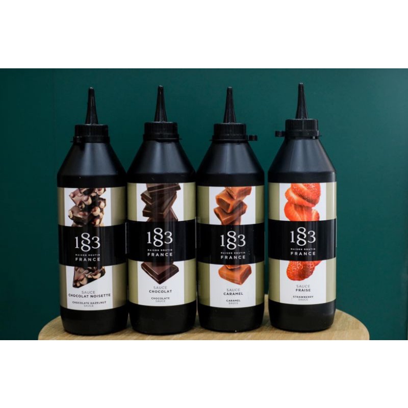 1883 sauce strawberry caramel chocolathezelnut chocolat
